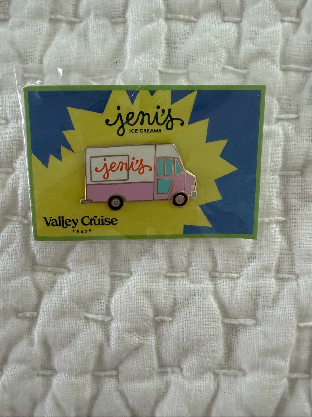 NWT Jeni's Ice Cream Pink Truck Enamel Pin